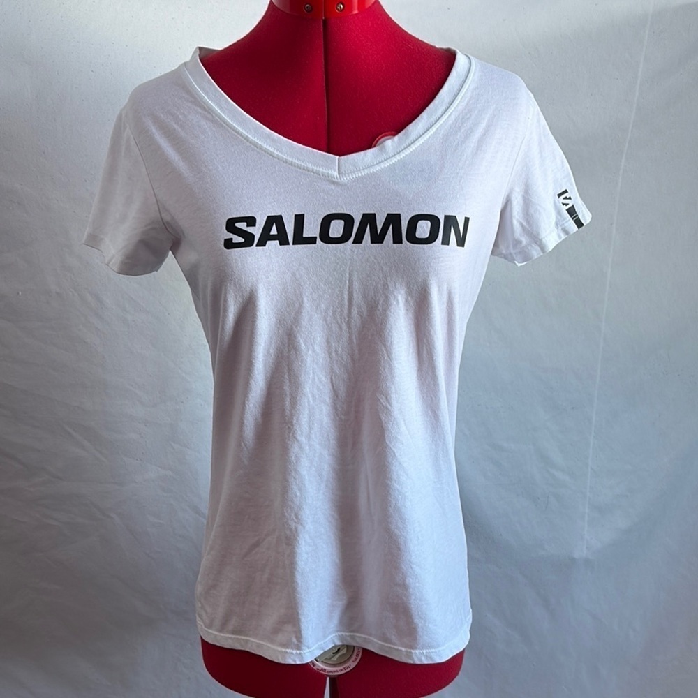 Salomon Black and White Fitted Short Sleeve T Shirt MM330